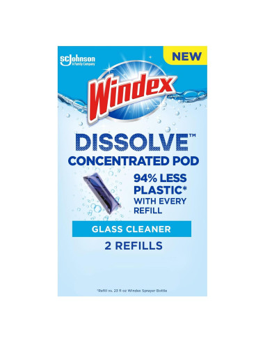Windex Dissolve Recarga 2 Cápsulas Limpiador Vidrios 768ml