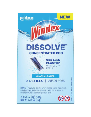 Windex Dissolve Recarga 2 Cápsulas Limpiador Vidrios 768ml