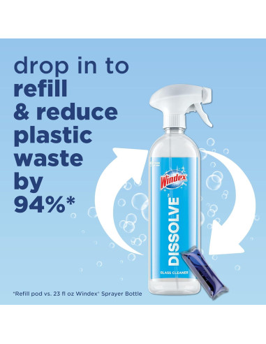 Windex Dissolve Recarga 2 Cápsulas Limpiador Vidrios 768ml