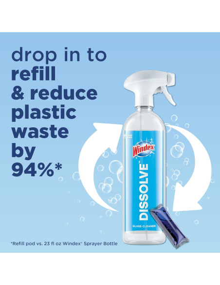 Windex Dissolve Recarga 2 Cápsulas Limpiador Vidrios 768ml