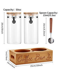 Juego de Tarros de Almacenamiento de Café Spreccio 2x1.42L 2