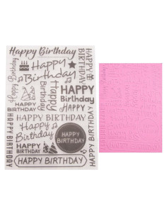 Carpeta de Embossing 3D DIYology Feliz Cumpleaños 12.5x18cm