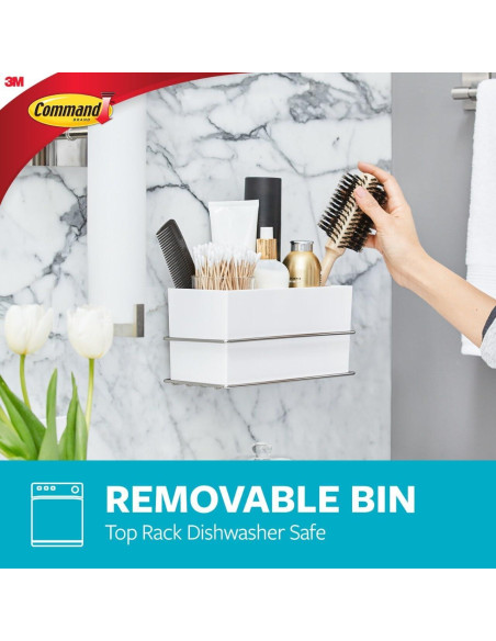 Organizador de Pared Command para Baño con Tiras Resistentes al Agua