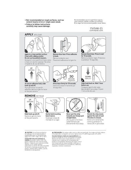 Tiras de Recarga para Exterior Command 17615AW, 4 Piezas, Blanco