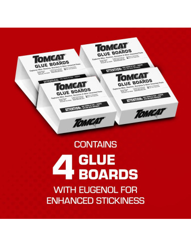 Tableros de Pegamento Tomcat para Ratones y Cucarachas - 4 Unidades