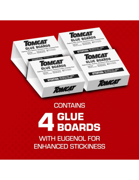 Tableros de Pegamento Tomcat para Ratones y Cucarachas - 4 Unidades