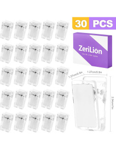 30 Clips Adhesivos Transparentes ZeriLion para Pared - Ganchos Multi-Superficie 2