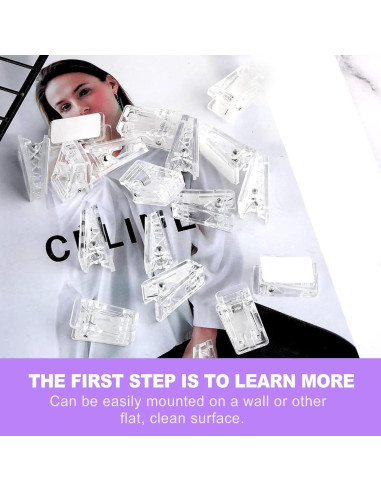 30 Clips Adhesivos Transparentes ZeriLion para Pared - Ganchos Multi-Superficie