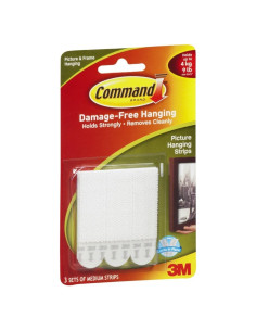 Cinta Adhesiva para Colgar Cuadros Command - 6 Piezas