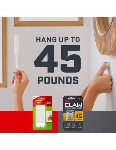 Kit Colgadores Imágenes 3M CLAW y Tiras Command, 20.4 kg
