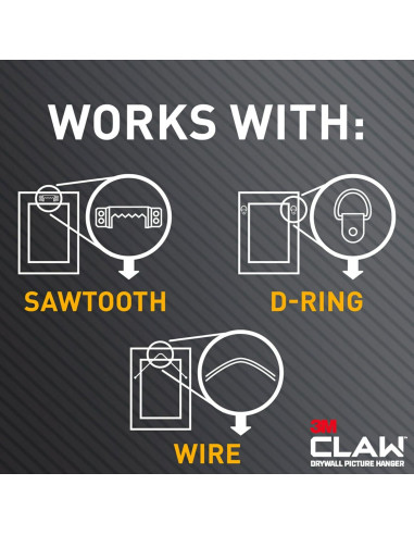 Kit Colgadores Imágenes 3M CLAW y Tiras Command, 20.4 kg