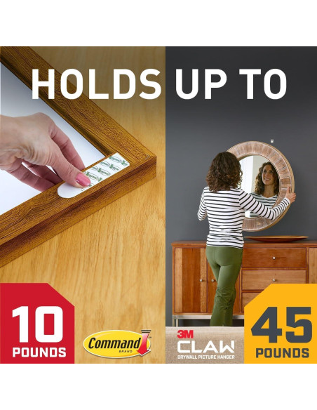 Kit Colgadores Imágenes 3M CLAW y Tiras Command, 20.4 kg