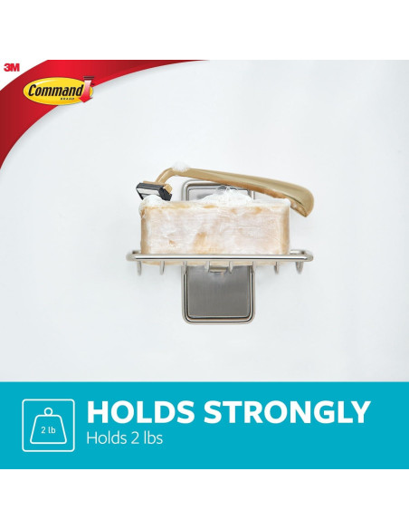 Plato de Jabón Command Niquel Satinado para Ducha - 1 Soporte