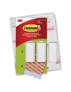 Ganchos de Lienzo Grande Command 3 Piezas Soporta 1.36 kg