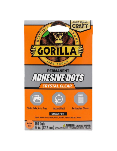Puntos Adhesivos Doble Cara Gorilla, 1.27 cm, 150 Piezas