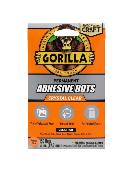 Puntos Adhesivos Doble Cara Gorilla, 1.27 cm, 150 Piezas