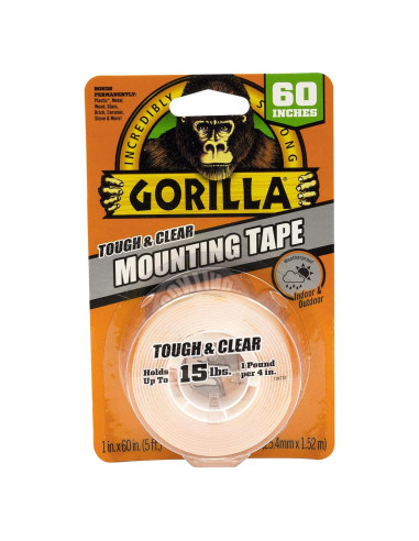 Cinta de Montaje Doble Cara Gorilla 1.27 cm x 152.4 cm Resistente