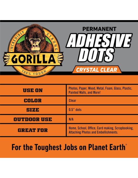 Puntos Adhesivos Doble Cara Gorilla, 1.27 cm, 150 Piezas