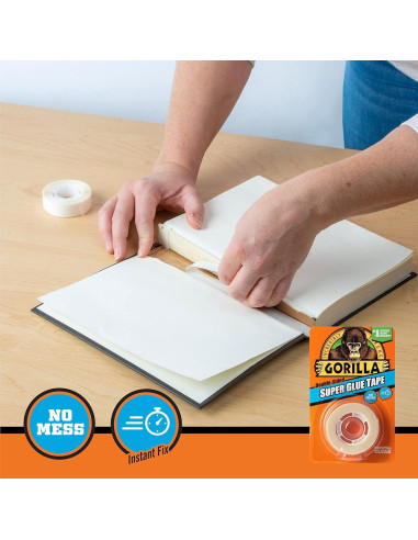 Cinta de Super Pegamento Gorilla Doble Cara 1.6cm x 6m (Paquete de 2)