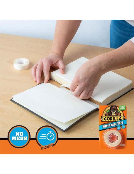 Cinta de Super Pegamento Gorilla Doble Cara 1.6cm x 6m (Paquete de 2)