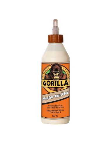 Pegamento de Madera Gorilla 532mL, Pintable y Lijable, Resistente