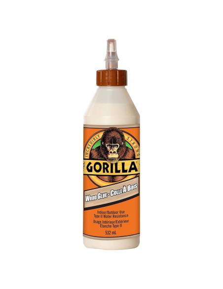 Pegamento de Madera Gorilla 532mL, Pintable y Lijable, Resistente