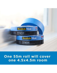 Cinta de enmascarar Scotch-Blue 2090 3M 3.81 cm x 54.86 m azul 2