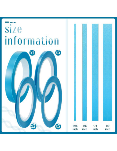 Cinta de Enmascarar Automotriz Xuniea 10 Rollos 33m Azul