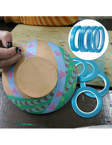 Cinta de Enmascarar Automotriz Xuniea 10 Rollos 33m Azul