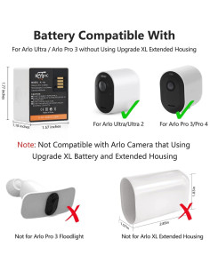 Paquete de 2 Baterías A-4a para Cámaras Arlo Pro 3/4/5S 2K 2