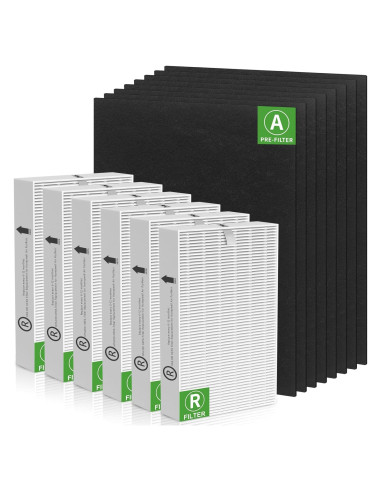 Paquete de 6 Filtros HEPA HPA300 Honeywell + 8 Pre-Filtros