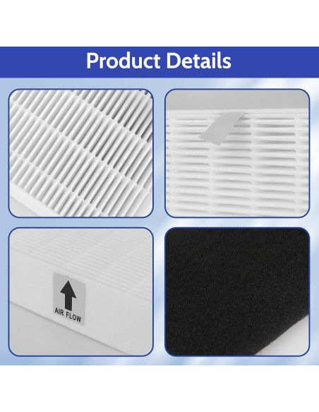 Paquete de 6 Filtros HEPA HPA300 Honeywell + 8 Pre-Filtros