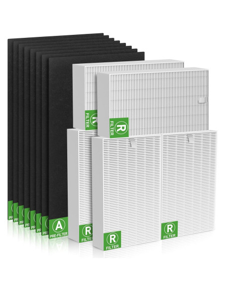 Paquete de 6 Filtros HEPA HPA300 Honeywell + 8 Pre-Filtros