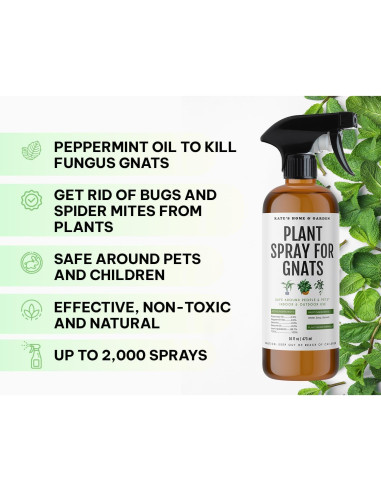 Spray Insecticida Natural Kate's para Plantas 473ml + 12 Trampas