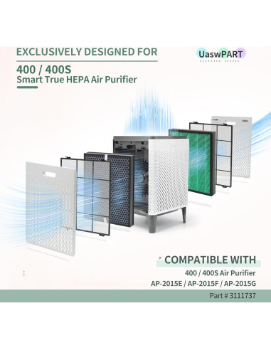 Filtro de Reemplazo UaswPART 400/400S HEPA H13 y Carbón Activado