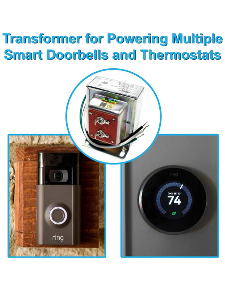 Transformador HQRP 24V 40VA Compatible con Nest y Timbres