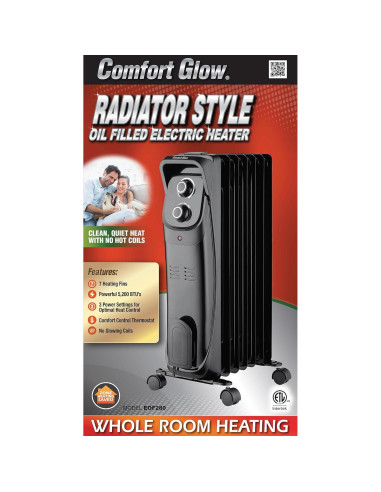 Calentador de Radiador Lleno de Aceite Comfort Glow 1500W 7 Aletas