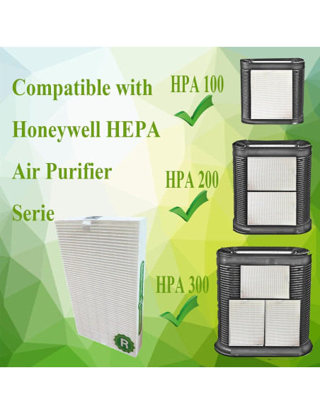 Paquete de 6 Filtros HEPA HPA300 Honeywell para Purificadores