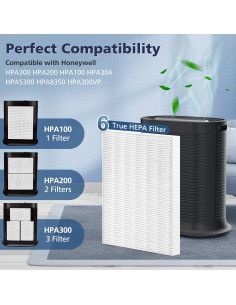 Paquete de 6 Filtros HEPA Cabiclean HRF-R3 para Honeywell HPA300 2