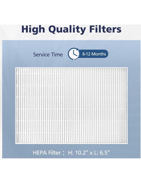 Paquete de 6 Filtros HEPA Cabiclean HRF-R3 para Honeywell HPA300
