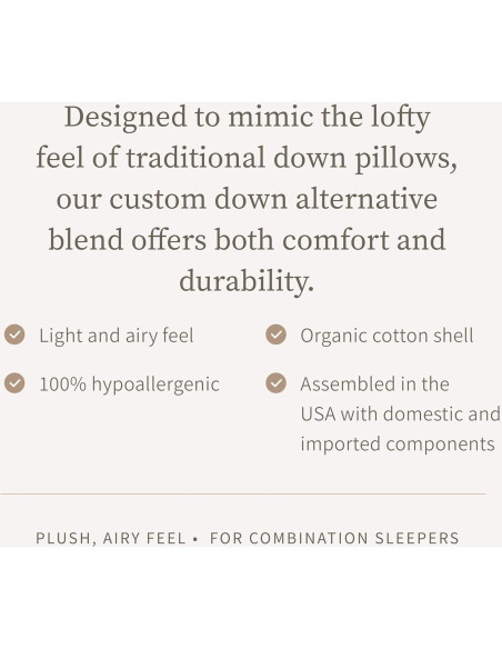 Almohada Alternativa de Plumas Saatva - Hipoalergénica 71x41cm