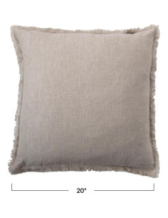 Almohada Decorativa Cuadrada Creative Co-Op 50.8 cm Lino Natural 2
