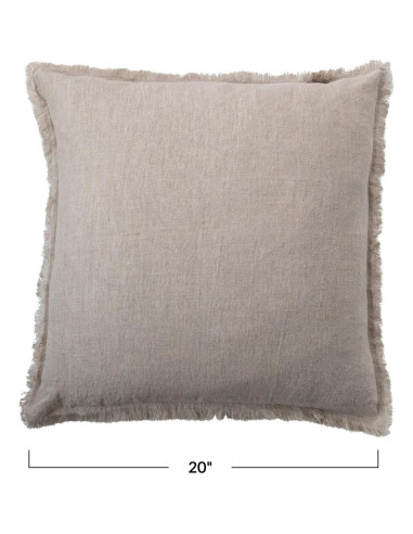 Almohada Decorativa Cuadrada Creative Co-Op 50.8 cm Lino Natural