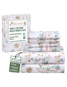 Juego de Sábanas King RUVANTI 100% Algodón Natural 6 Piezas