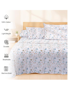 Juego de Sábanas King RUVANTI 100% Algodón Natural 6 Piezas 2