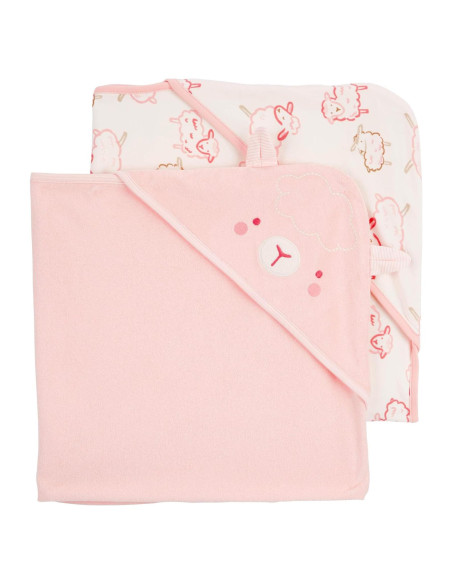 Toallas con Capucha para Bebé Carter's 2-pk Rosa/Marfil