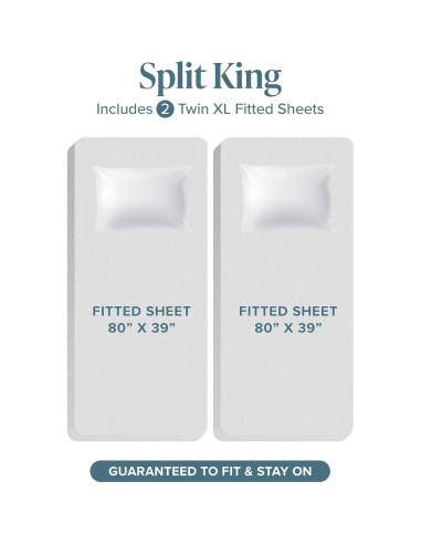 Conjunto de Sábanas 5 Piezas Bare Home Reina Dividida Gris