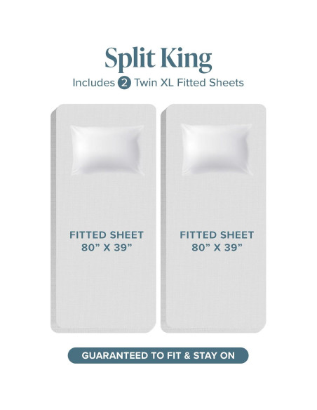 Conjunto de Sábanas 5 Piezas Bare Home Reina Dividida Gris