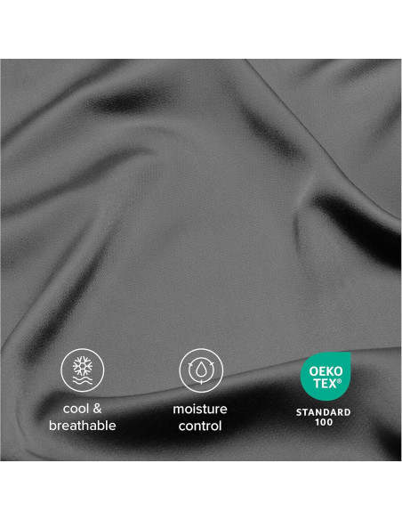 Conjunto de Sábanas 5 Piezas Bare Home Reina Dividida Gris