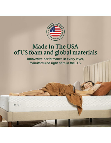 Colchón ZINUS Bliss de Espuma Viscoelástica 25.4 cm Reina